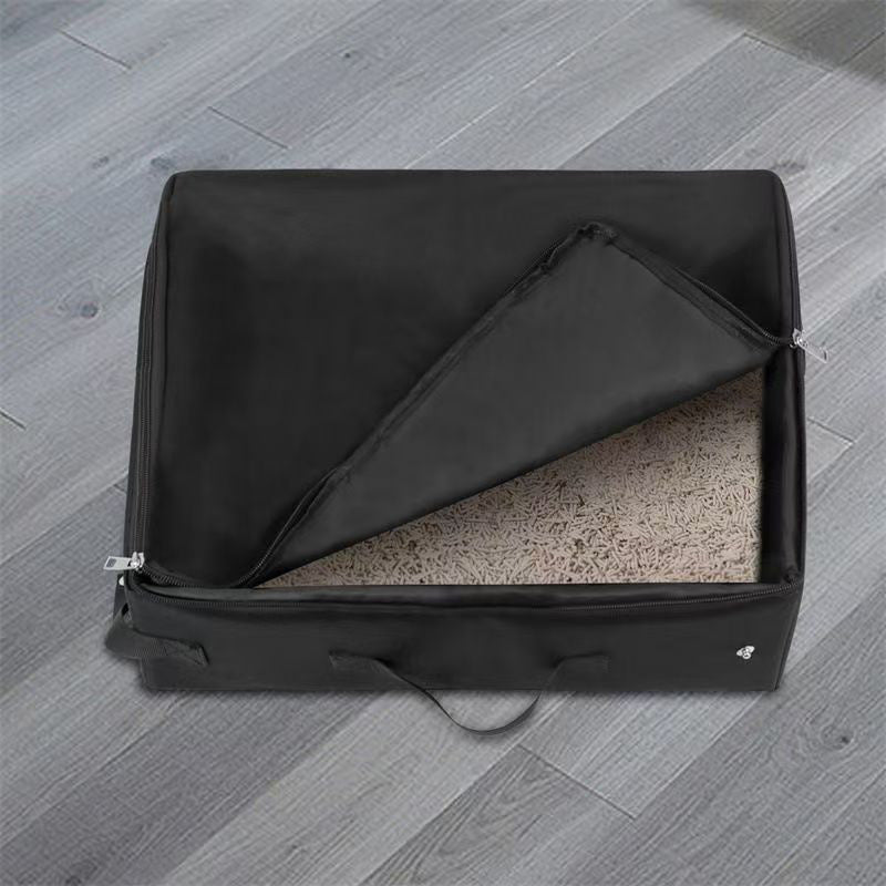 Black Portable Foldable Cat Litter Box - Waterproof Travel Litter Pan for Cats — image 2