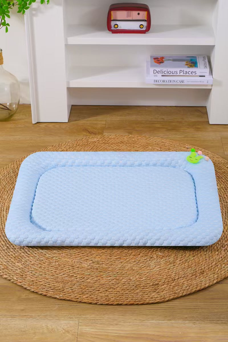 Blue Breathable Cooling Pet Mat - Ice Bean Summer Bed for Small Dogs (L : 50x65cm) — image 2