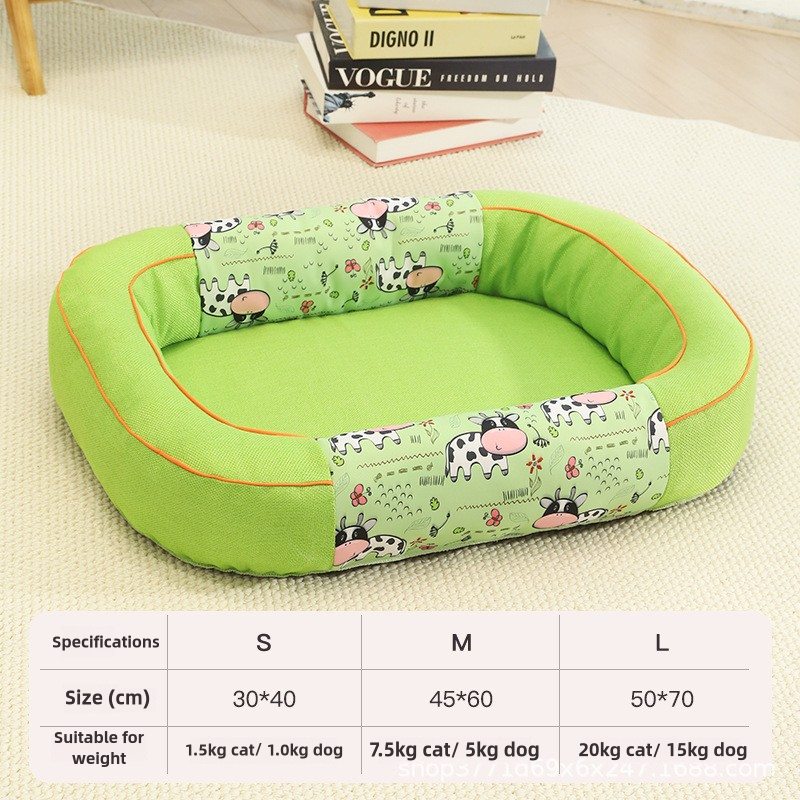 Size M Green Cozy Pet Bed for Small Dogs and Cats - Durable & Chew-Resistant Nest for All Seasons — image 2