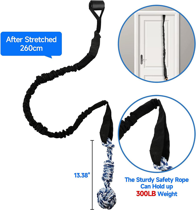 Black And Colored Cotton Balls Interactive Bungee Dog Tug Toy - Hanging Rope Ball for Solo Play & Exercise — image 6