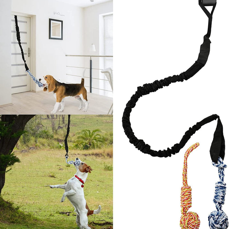Grey And Colored Cotton Balls Interactive Bungee Dog Tug Toy - Hanging Rope Ball for Solo Play & Exercise — image 2