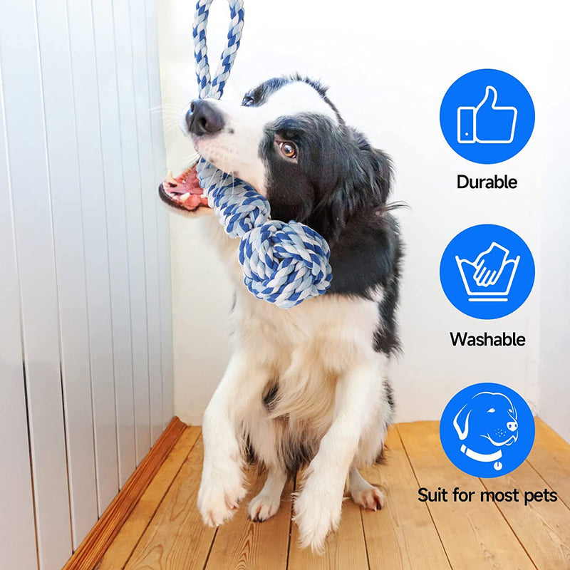 Red And Colored Cotton Balls Interactive Bungee Dog Tug Toy - Hanging Rope Ball for Solo Play & Exercise — image 5