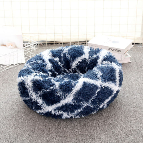 50cm Cosy Round Pet Bed (Navy Blue)