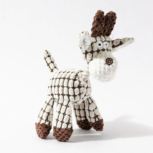 Goofy Plush Donkey Squeaky Dog Toy (White, 3 Pack)