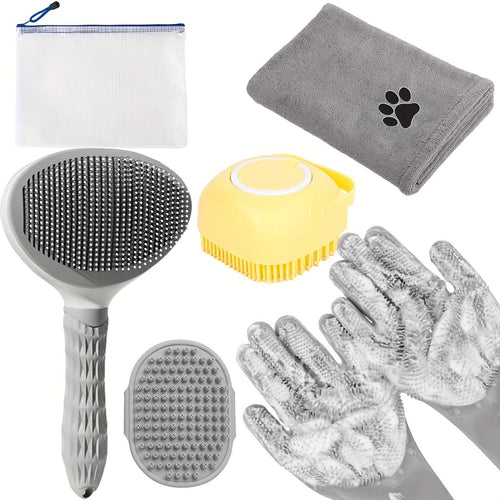 6-Piece Dog Grooming Bath Set (Grey)