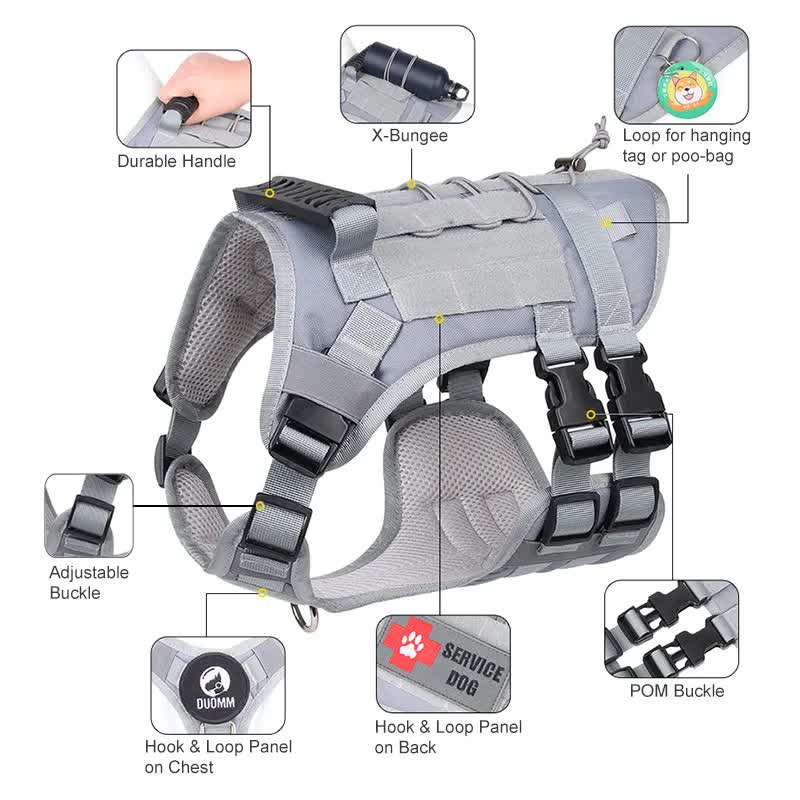 Green Tactical Dog Training Harness - Adjustable Vest for Training and Walking - M — image 3