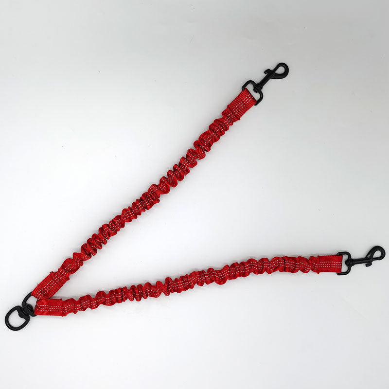 Red Pet Double-Ended Rope + 1.5M Leash - Easy to walk two dogs, tangle-free design — image 2