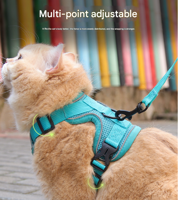 Brown Reflective Mesh Dog Harness and Leash Set - Adjustable No-Pull Vest - M — image 6