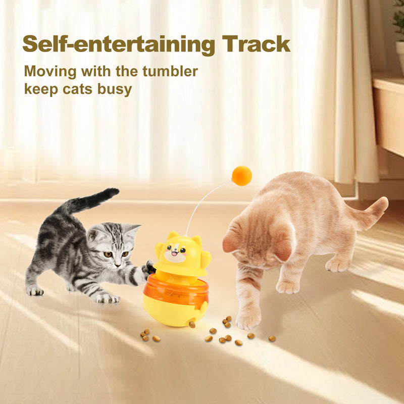 Pink 3-in-1 Interactive Cat Toy - Tumbler, Treat Dispenser, Track & Teaser Ball — image 5