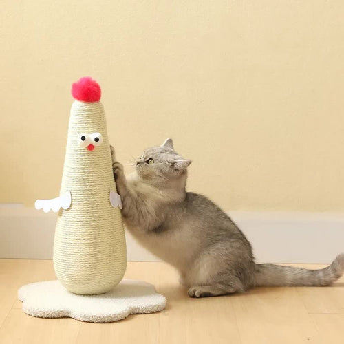 Adorable Chick Cat Scratching Post (Beige)