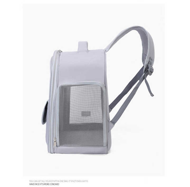 Beige And Yellow Spacious Pet Carrier Backpack with Clear Window - Comfortable Travel Bag for Cats & Small Dogs — image 7