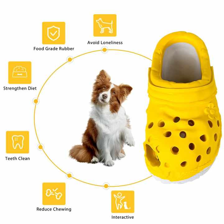 Size L Blue Tough Slipper Dog Chew Toy - Natural Rubber Treat Dispenser & Teeth Cleaner for Interactive Play & Boredom Relief — image 4