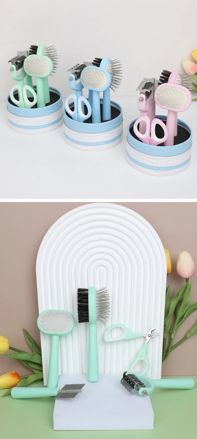 Blue Complete 5-in-1 Pet Grooming Care Kit - Professional Deshedding Brushes, Combs & Nail Clippers Set for Dogs & Cats — image 2