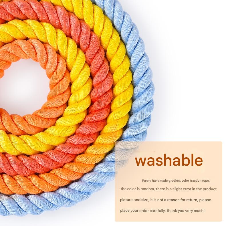 Handmade Rope Dog Collar and Leash Set - Colorful Woven Cotton Cotton (Black - Size S) — image 2