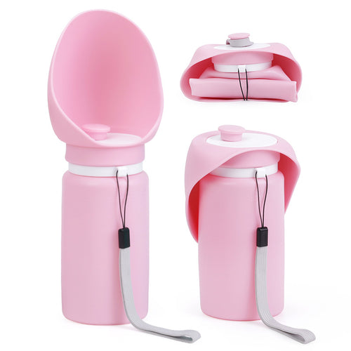 Portable Pet Dog Water Bottle 550ml (Pink)