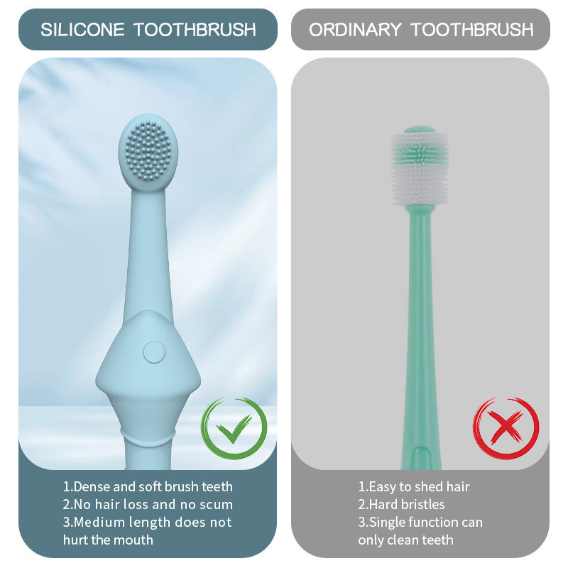 6 x Silicone Pet Toothbrush (3 Fish shape and 3 Bone shape) Blue Gentle Food-Grade Silicone Pet Toothbrush - Promotes Healthy Teeth & Gums for Dogs & Cats — image 6