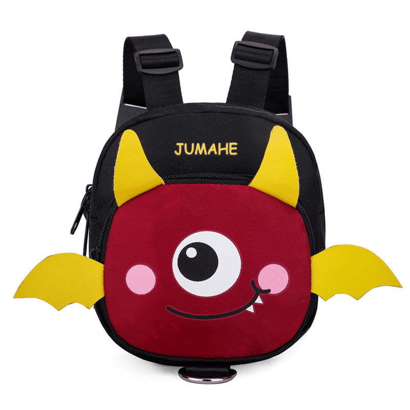 Monster Backpack Harness – Small Dogs & Cats, Treat & Poop Pouch (Black)