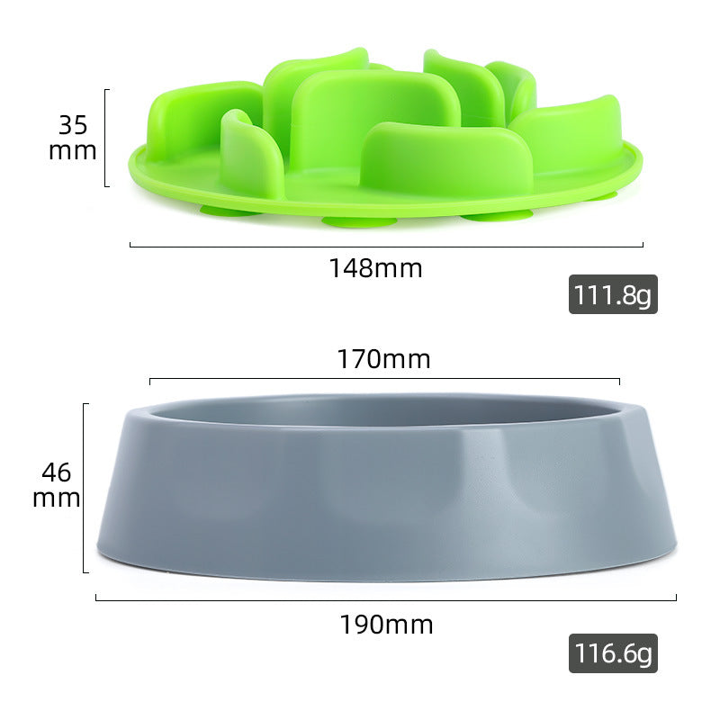Slow Feeder Dog Bowl Set - Anti-Choke Puzzle Feeder Insert & Bowl for Healthy Eating Habits(cyan) — image 2