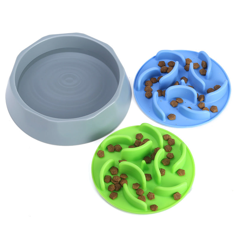 Slow Feeder Dog Bowl Set - Anti-Choke Puzzle Feeder Insert & Bowl for Healthy Eating Habits(cyan) — image 3