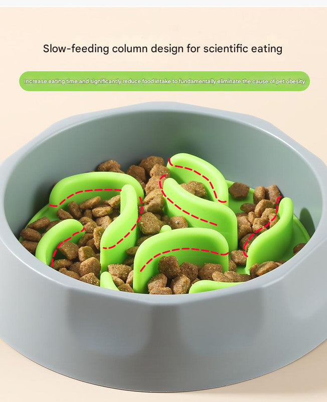 Slow Feeder Dog Bowl Set - Anti-Choke Puzzle Feeder Insert & Bowl for Healthy Eating Habits(blue) — image 4