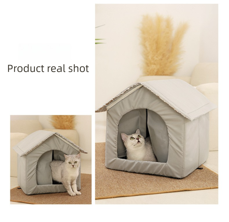 Small Size Elevated Indoor/Outdoor Pet Shelter(blue): Waterproof, Insulated for All-Season Warmth — image 5