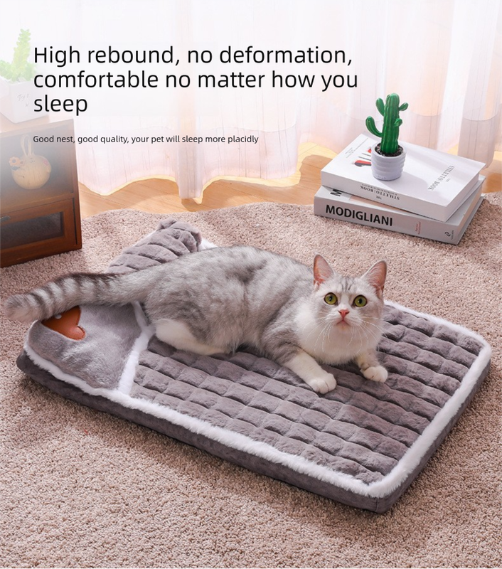 Thickened Pet Sofa Bed XL Size 75x45cm Green Dog Mat with Integrated Pillow Soft Washable Sleeping Pad for Dogs and Cats All Season Comfort — image 6