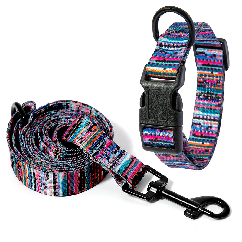 Patterned Dog Collar & Lead Set – Bohemian & Fireworks Designs, S–XL — image 9