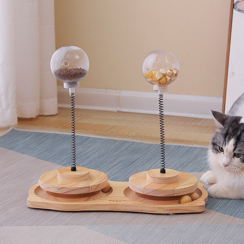 Slow Feeder Cat Treat Toy – Interactive Puzzle Dispenser with Catnip Spring — image 2