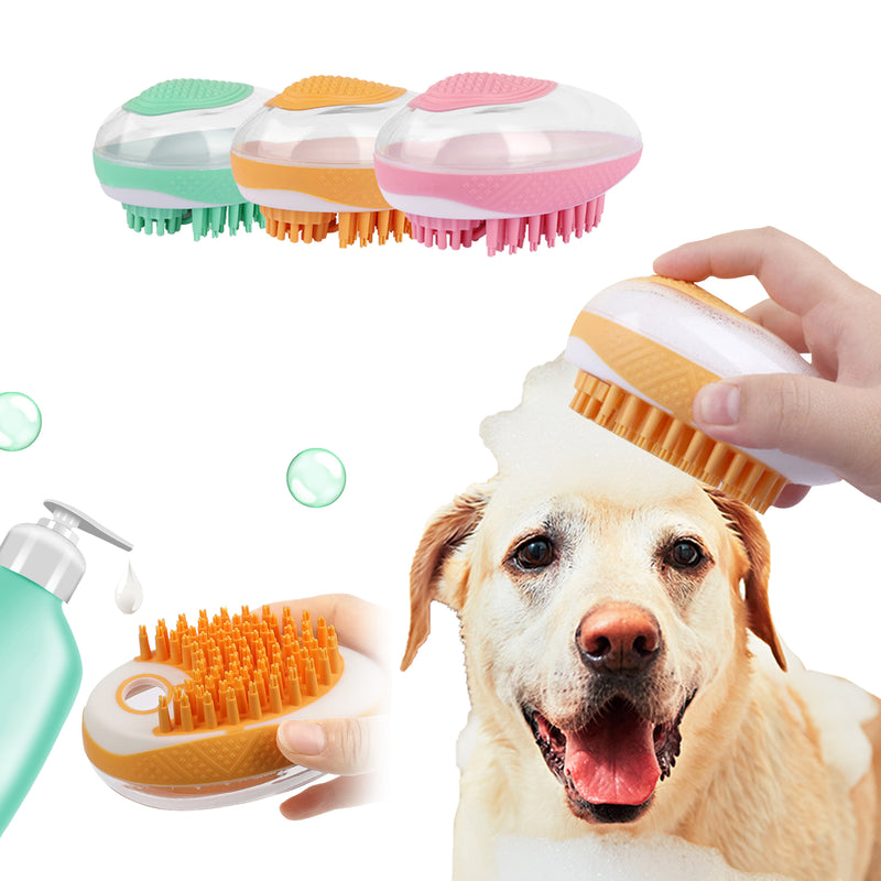 2-in-1 Silicone Pet Bath Brush – Shampoo Massage Comb for Dogs & Cats